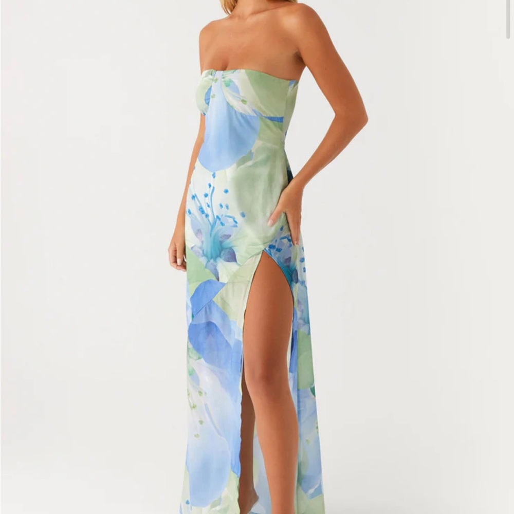 Peppermayo Green and Blue Floral Maxi Dress